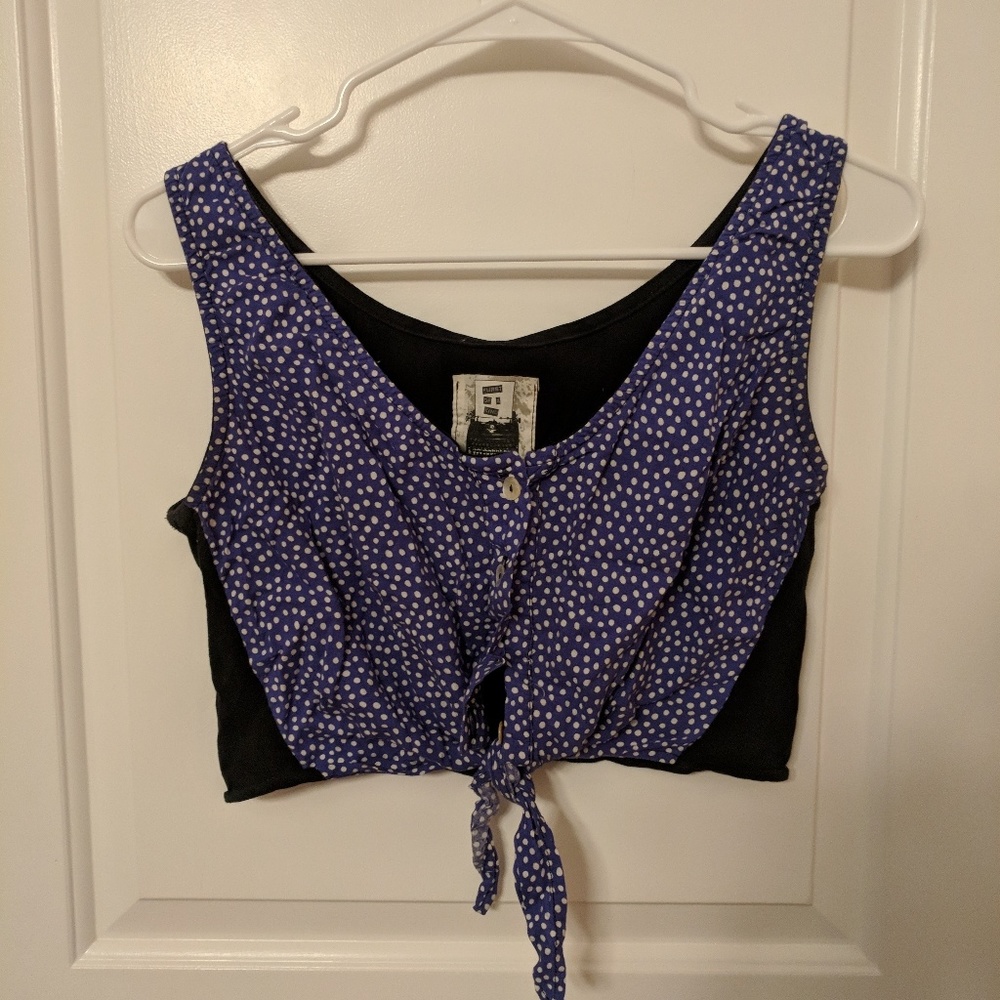Purple polka dot crop top